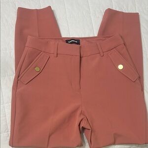 Express Salmon Pants with Gold Button Details